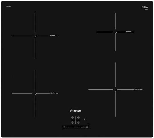 Индукционная варочная панель BOSCH PUG611BB1E, индукционная, независимая, черный
