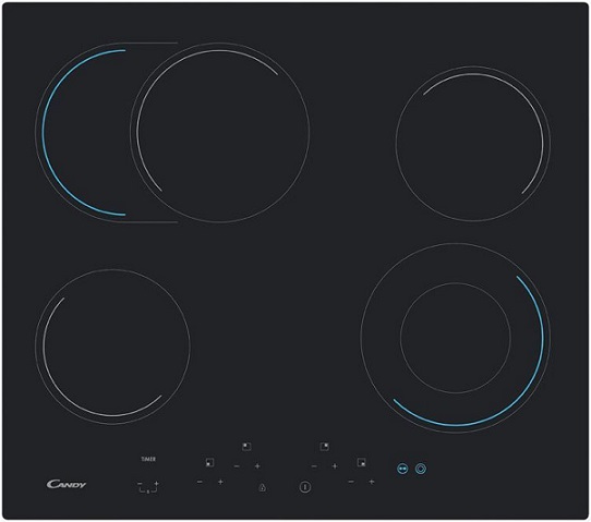 Варочная панель CANDY CH64EXCP, электрическая, независимая, черный