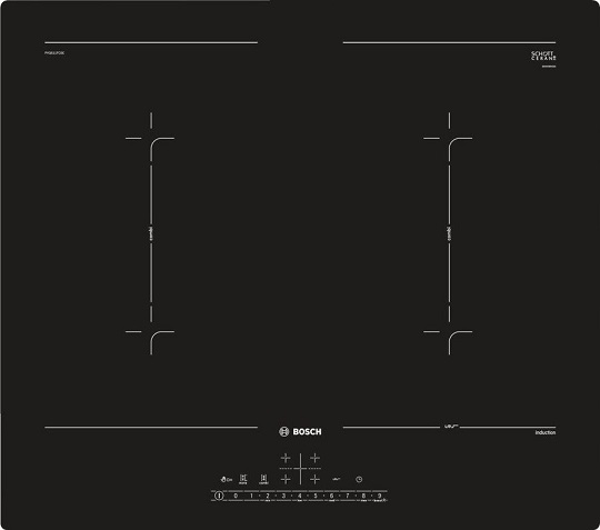 Индукционная варочная панель BOSCH PVQ611FC5E, индукционная, независимая, черный