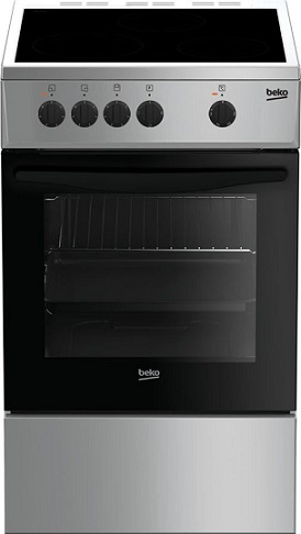 Электрическая плита BEKO FCS47007S, стеклокерамика, серебристый