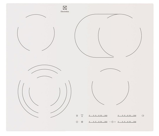 Варочная панель ELECTROLUX EHF96547SW, Hi-Light, независимая, белый