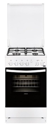 Газовая плита ZANUSSI ZCK9540G1W, электрическая духовка, белый