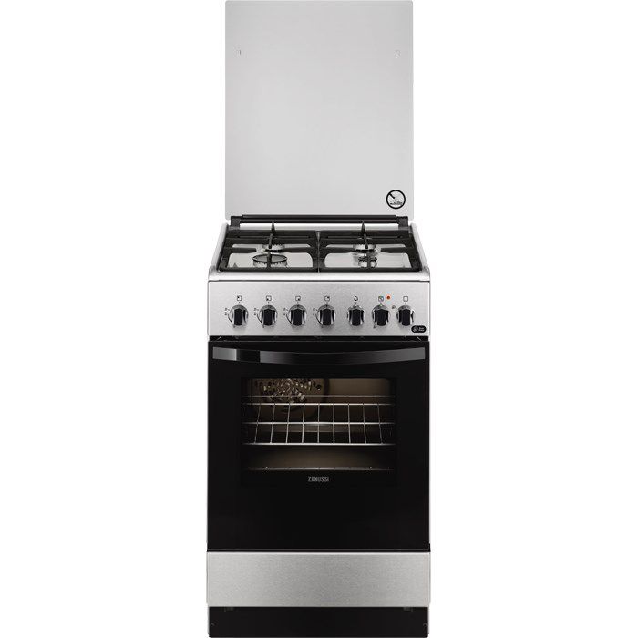 Газовая плита ZANUSSI ZCK9552H1X, электрическая духовка, нержавеющая сталь