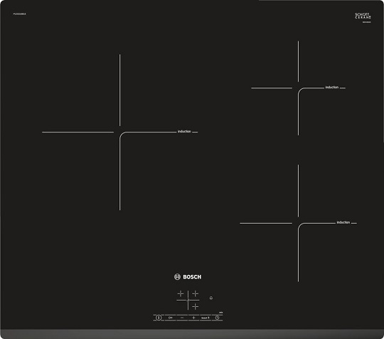 Индукционная варочная панель BOSCH PUC631BB1E, индукционная, независимая, черный