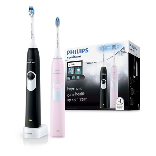 Набор электрических зубных щеток PHILIPS Sonicare 2 Series HX6232/41 черный