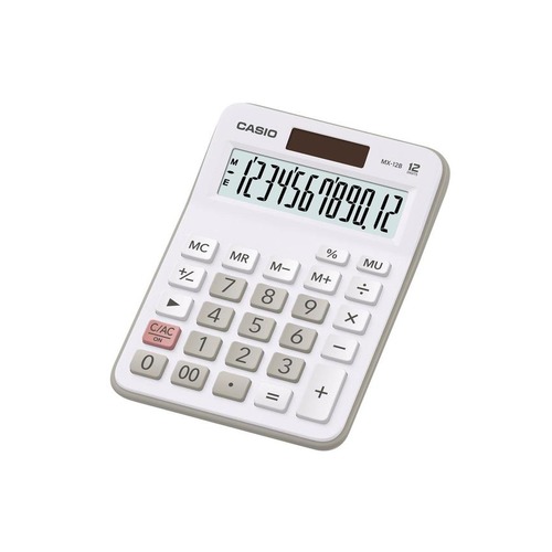 Калькулятор CASIO MX-12B-WE, 12-разрядный, белый