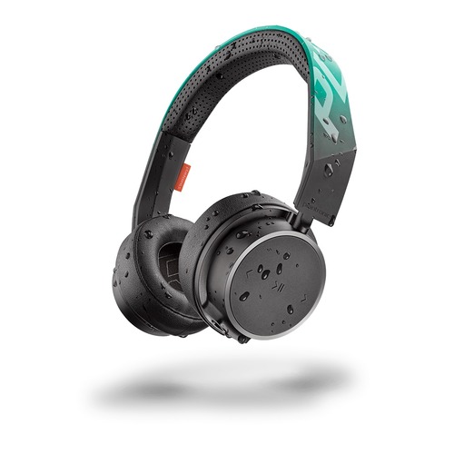 Наушники с микрофоном PLANTRONICS BackBeat Fit 500, Bluetooth, накладные, черный/зеленый [210701-99]