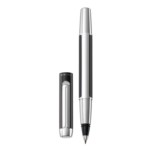 Ручка роллер Pelikan Elegance Pura R40 (PL904441) черный/серебристый подар.кор.