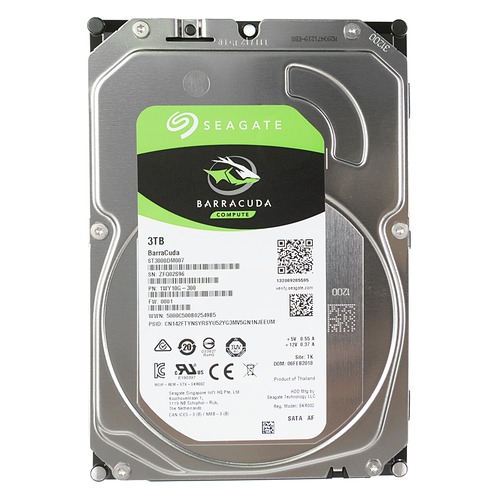 Жесткий диск SEAGATE Barracuda ST3000DM007, 3Тб, HDD, SATA III, 3.5"