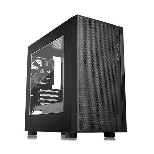 Корпус mATX THERMALTAKE Versa H18 Window, Micro-Tower, без БП, черный