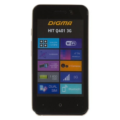 Смартфон DIGMA HIT 8Gb, Q401 3G, золотистый