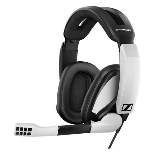 Гарнитура игровая SENNHEISER GSP 301, для компьютера и игровых консолей, накладные, черный / белый [507202]