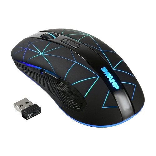 Мышь OKLICK 975GW SWAMP, игровая, оптическая, беспроводная, USB, черный