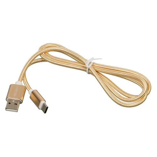 Кабель REDLINE USB Type-C (m), USB A(m), 1м, золотистый [ут000011691]