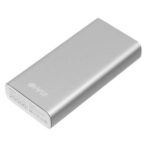 Внешний аккумулятор (Power Bank) HIPER MPX20000, 20000мAч, серебристый [mpx20000 silver]