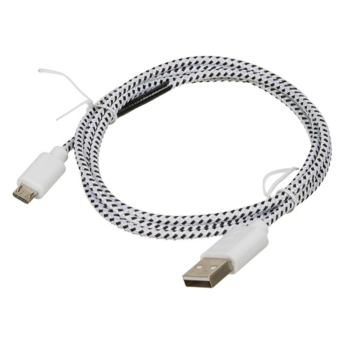 Кабель HAMA FOB-20075 Cotton, micro USB B (m), USB A(m), 1м, белый [00020075]