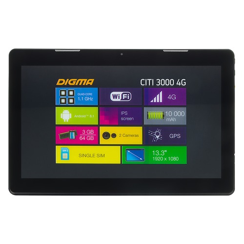 Планшет DIGMA CITI 3000 4G, 3Гб, 64GB, 3G, 4G, Android 8.1 черный [cs3001ml]