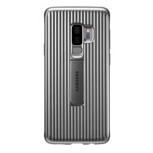 Чехол (клип-кейс) SAMSUNG Protective Standing, для Samsung Galaxy S9+, серебристый [ef-rg965csegru]