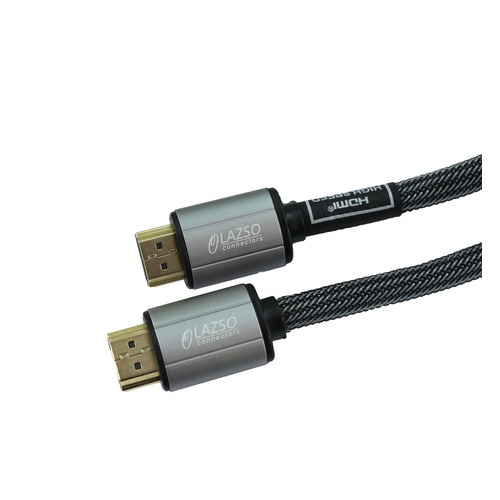 Кабель аудио-видео LAZSO WH-111-B, HDMI (m) - HDMI (m) , ver 2.0, 0.5м, GOLD черный