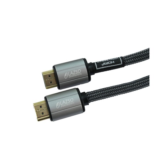 Кабель аудио-видео LAZSO WH-111-B, HDMI (m) - HDMI (m) , ver 2.0, 3м, GOLD черный