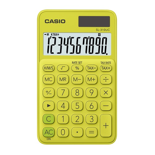 Калькулятор CASIO SL-310UC-YG-S-EC, 10-разрядный, желтый