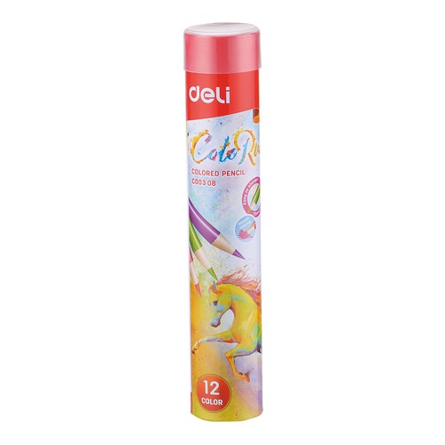 Карандаши цветные Deli ColoRun EC00308 тополь 12цв. мет.туб. 24 шт./кор.