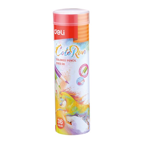 Карандаши цветные Deli ColoRun EC00338 тополь 36цв. мет.туб. 12 шт./кор.