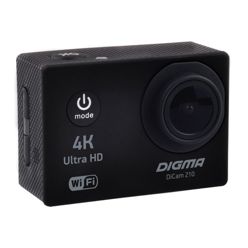 Экшн-камера DIGMA DiCam 210 4K, WiFi, черный [dc210]