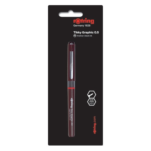 Ручка капиллярная Rotring TIKKY GRAPHIC (1904751) 0.5мм черные чернила блист.европод. 12 шт./кор.