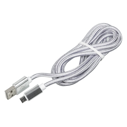 Кабель REDLINE micro USB B (m), USB A(m), 2м, серебристый [ут000014160]