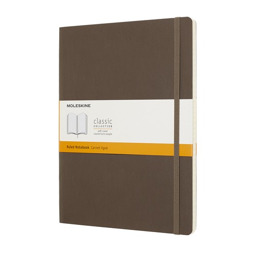 Блокнот Moleskine CLASSIC SOFT XLarge 190х250мм 192стр. линейка мягкая обложка коричневый 6 шт./кор.