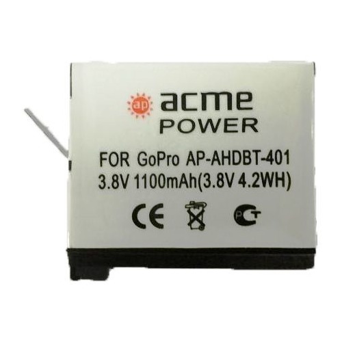 Аккумулятор ACMEPOWER AP-AHDBT-401, 3.8В, 1100мAч, для экшн-камер GoPro Hero4