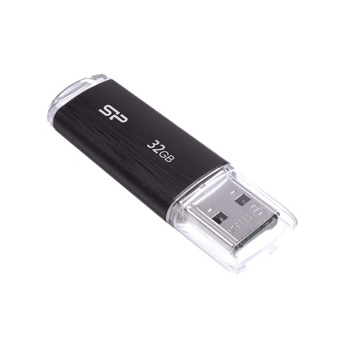 Флешка USB SILICON POWER Ultima U02 32Гб, USB2.0, черный [sp032gbuf2u02v1k]