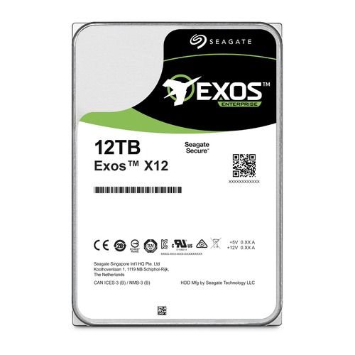 Жесткий диск SEAGATE Exos ST12000NM0007, 12Тб, HDD, SATA III, 3.5"