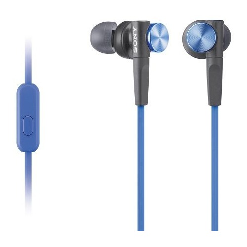 Наушники с микрофоном SONY MDR-XB50AP, 3.5 мм, вкладыши, синий [mdrxb50apl.ce7]