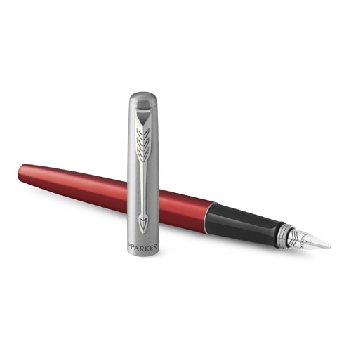 Ручка перьевая Parker Jotter Core F63 (2030949) Kensington Red CT M сталь нержавеющая подар.кор.