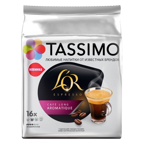 Кофе капсульный TASSIMO L’OR ESPRESSO Cafe Long Aromatique, капсулы, совместимые с кофемашинами TASSIMO®, 110.4грамм [8050220]