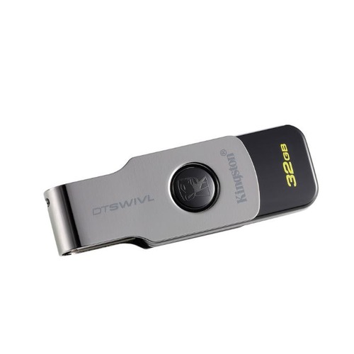 Флешка USB KINGSTON DataTraveler DTSWIVL/32GB 32Гб, USB3.0, серебристый и черный