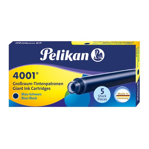 Картридж Pelikan Ink 4001 Giant GTP/5 (PL310607) Blue-Black чернила для ручек перьевых (5шт)