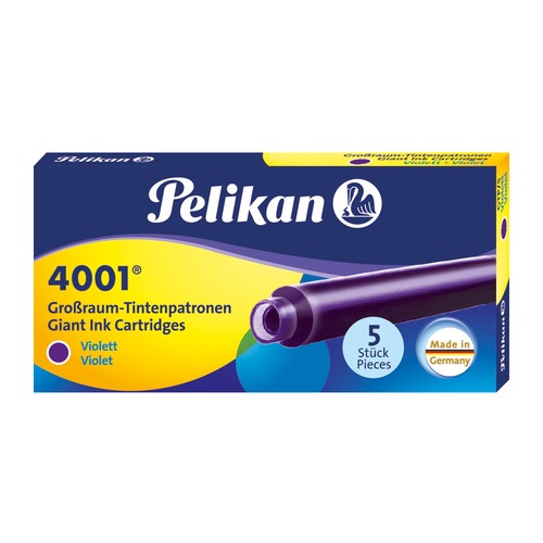 Картридж Pelikan Ink 4001 Giant GTP/5 (PL310664) фиолетовые чернила для ручек перьевых (5шт)