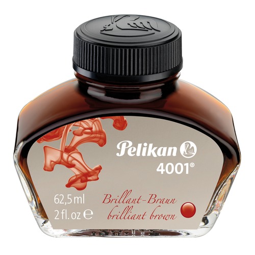 Флакон с чернилами Pelikan INK 4001 76 (PL329185) Brilliant Brown чернила 62.5мл для ручек перьевых