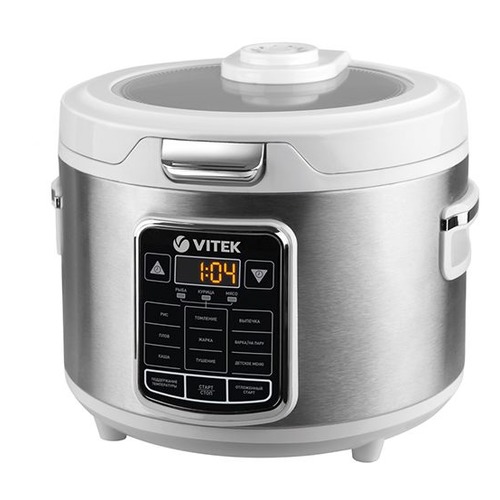 Мультиварка VITEK VT-4281 W, 800Вт, серебристый/белый [4281-vt]