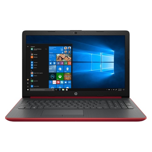 Ноутбук HP 15-da0100ur, 15.6", Intel Core i3 7020U 2.3ГГц, 8Гб, 1000Гб, nVidia GeForce Mx110 - 2048 Мб, Windows 10, 4JY21EA, красный