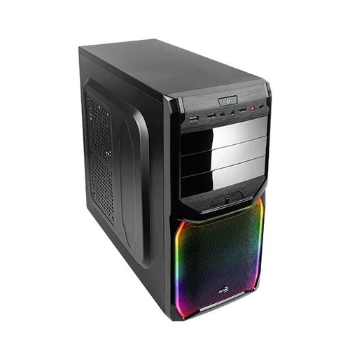 Корпус ATX AEROCOOL V3X RGB, Midi-Tower, без БП, черный