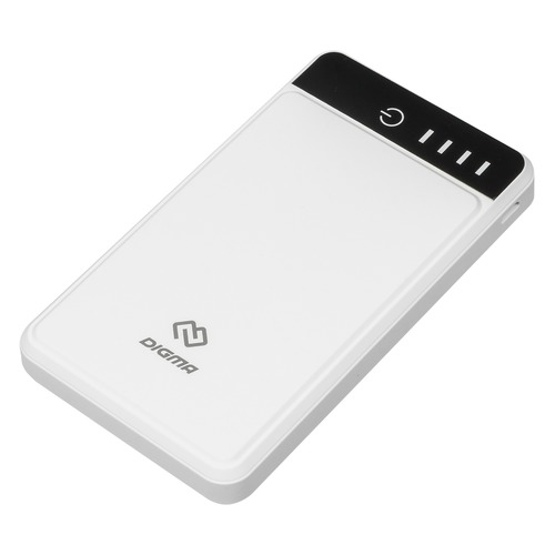 Внешний аккумулятор (Power Bank) DIGMA DG-10000-3U-WT, 10000мAч, белый