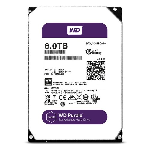 Жесткий диск WD Purple WD81PURZ, 8Тб, HDD, SATA III, 3.5"