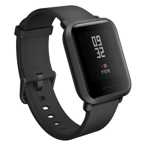 Смарт-часы XIAOMI Amazfit Bip, 1.28", черный / черный