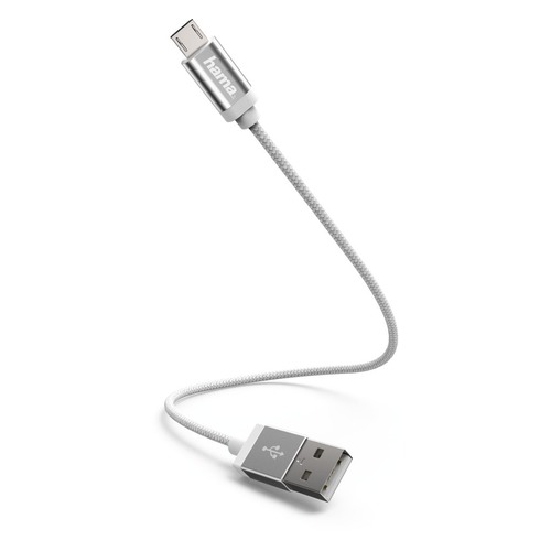 Кабель HAMA microUSB (m), USB A(m), 0.2м, белый [00178282]