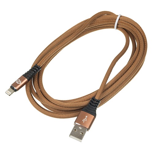Кабель DIGMA USB A (m), Lightning (m), 3м, коричневый