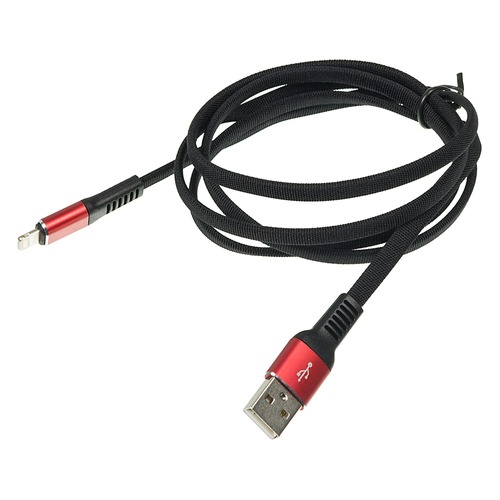 Кабель DIGMA USB A (m), Lightning (m), 1.2м, черный / красный